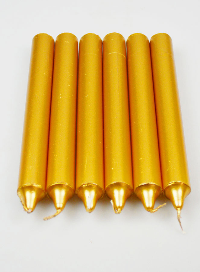 6 Bougies Couleur Or (pic 2)