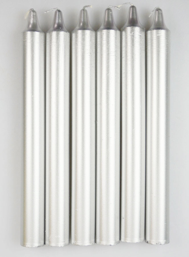6 Bougies Couleur Argent (pic 1)