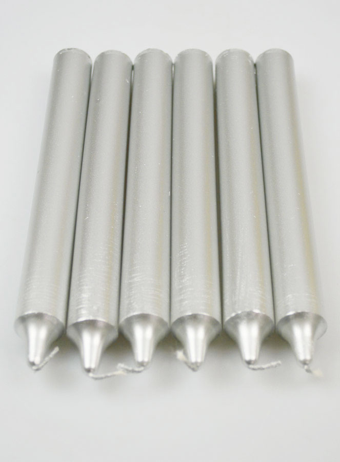 6 Bougies Couleur Argent (pic 2)