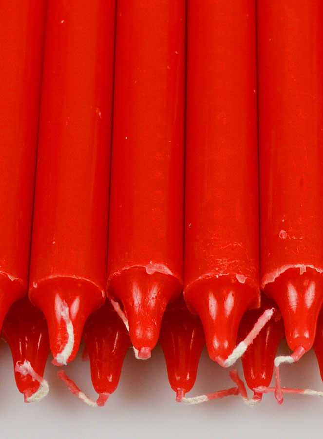 12 Bougies Teintées Masse de Prières Rouges (pic 4)