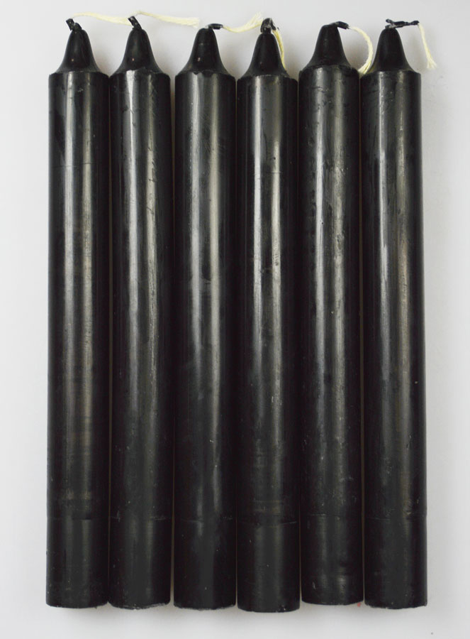 6 Bougies Teintées Masse Couleur Noire (pic 1)