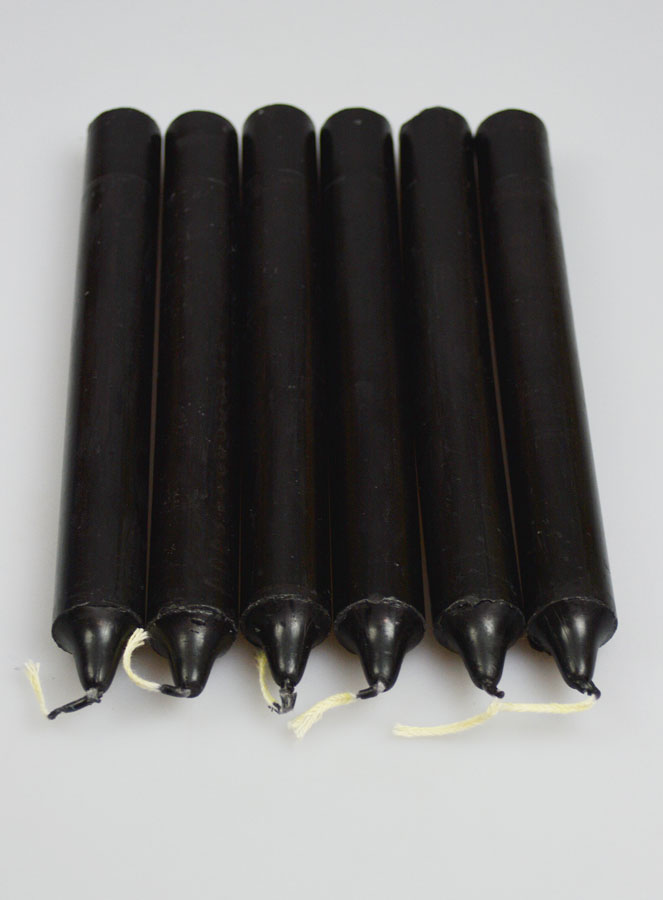 6 Bougies Teintées Masse Couleur Noire (pic 2)