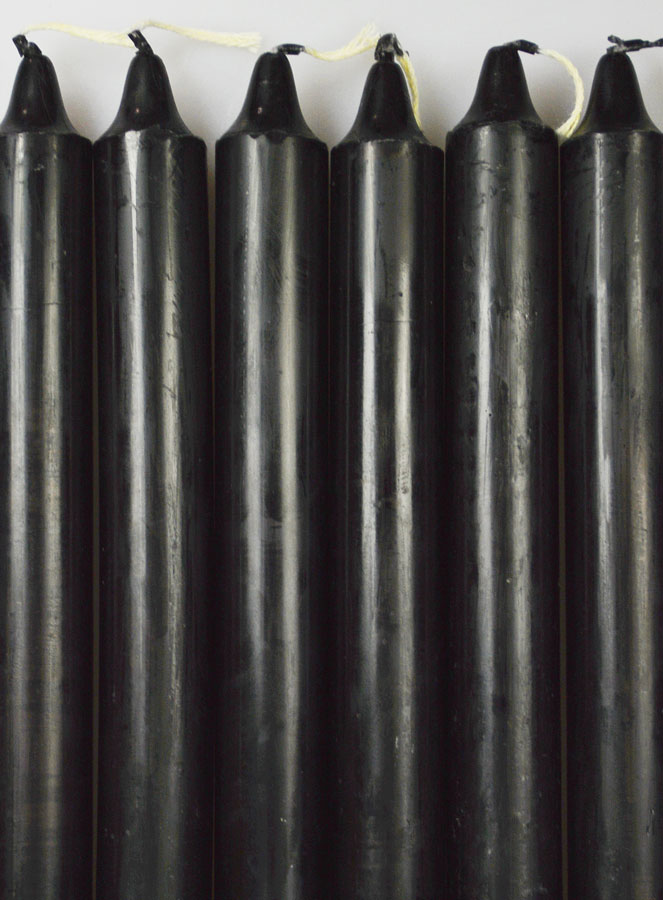6 Bougies Teintées Masse Couleur Noire (pic 3)