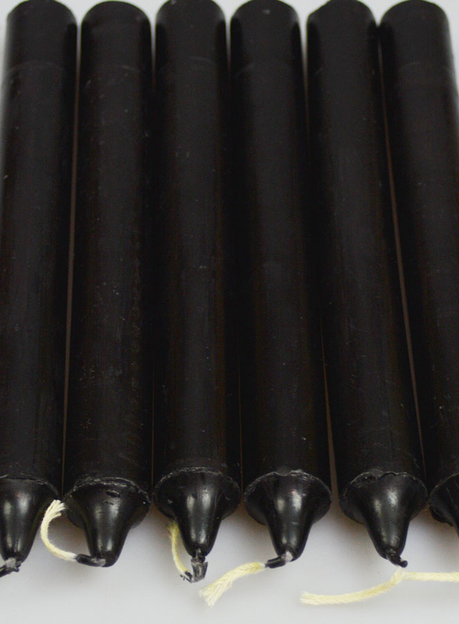 6 Bougies Teintées Masse Couleur Noire (pic 4)