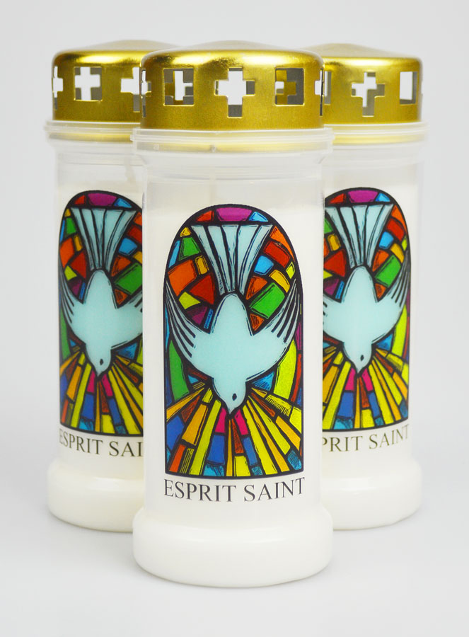 Lot de 3 Bougies de Cimetière - Saint Esprit (pic 1)