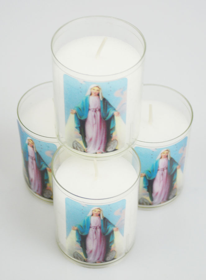 4 Bougies Veilleuses d'Eglise - Vierge Miraculeuse (pic 2)