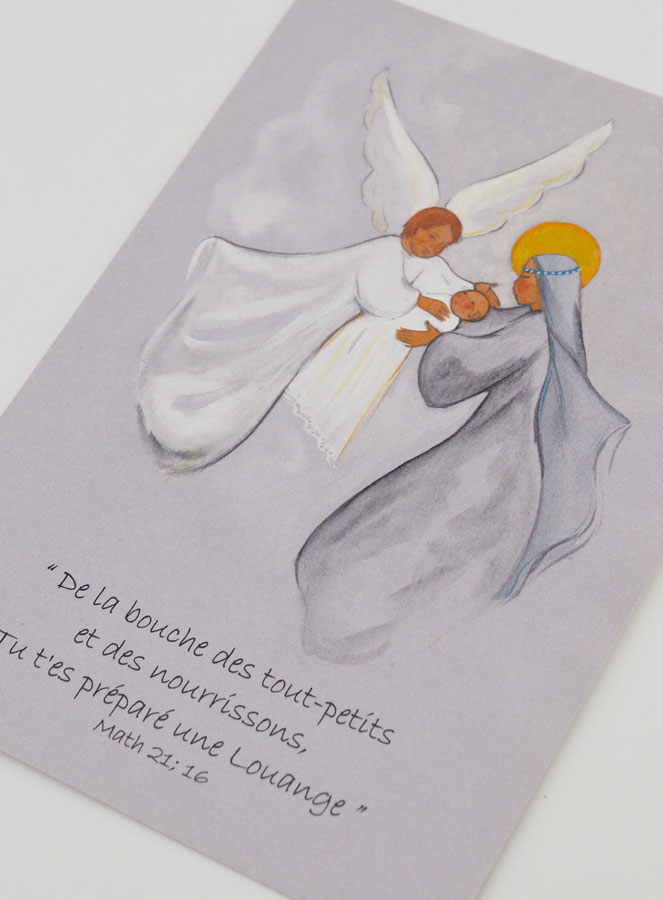 Carte de Baptême Vierge Marie et L'Ange - 10 X 15cm (pic 3)