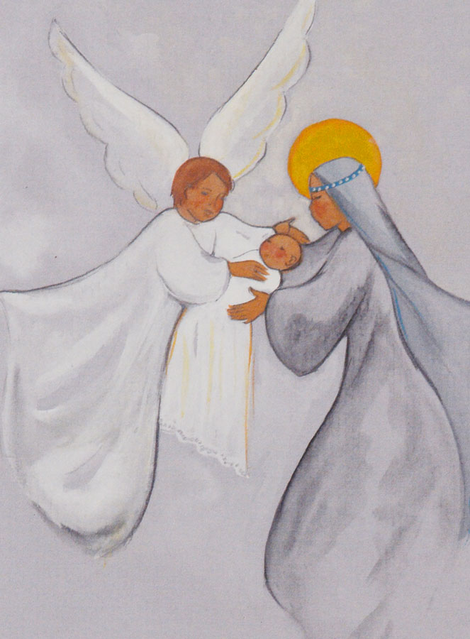 Carte de Baptême Vierge Marie et L'Ange - 10 X 15cm (pic 4)