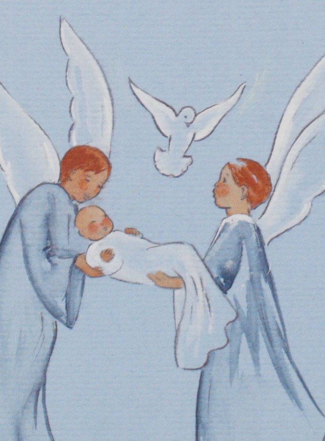 Carte de Baptême - Ange Esprit Saint - 10 X 15cm (pic 2)