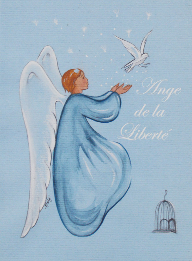 Carte de Confirmation Bleue - Ange de la Liberté - 10 X 15cm (pic 1)