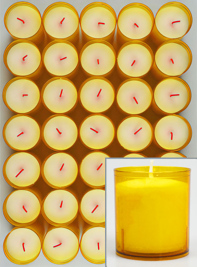 12 Bougies Votives - Veilleuses Oranges - 20h (pic 1)