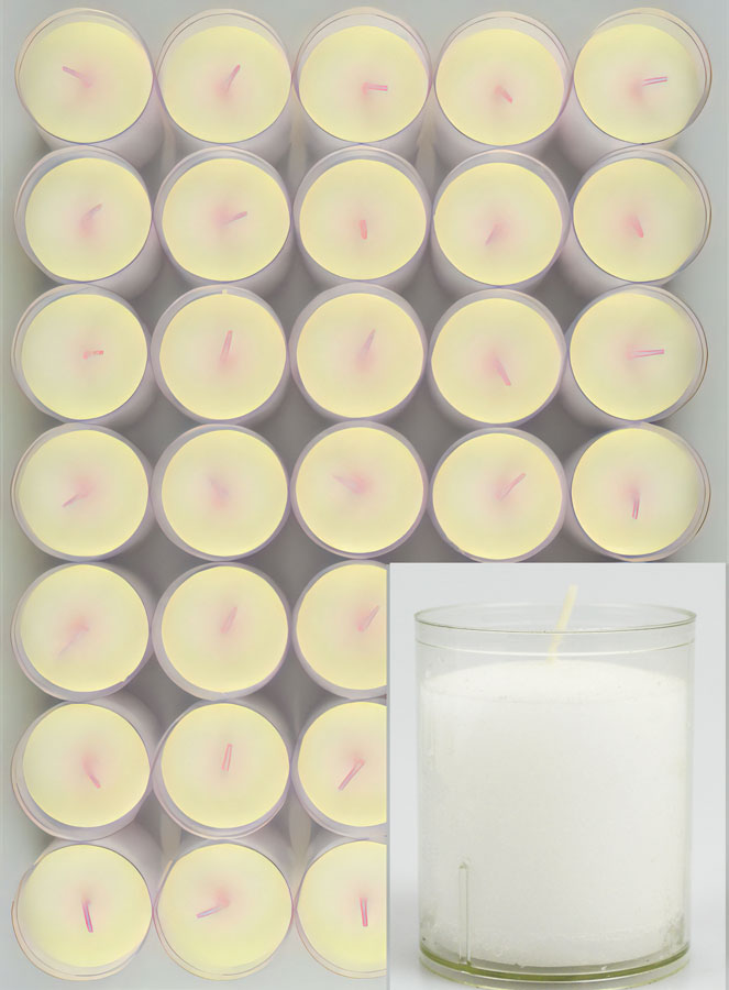 12 Bougies Votives - Veilleuses Blanches - 20h (pic 1)