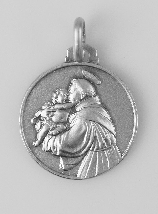 Médaille Saint Antoine de Padoue en Argent Massif - 18mm (pic 1)