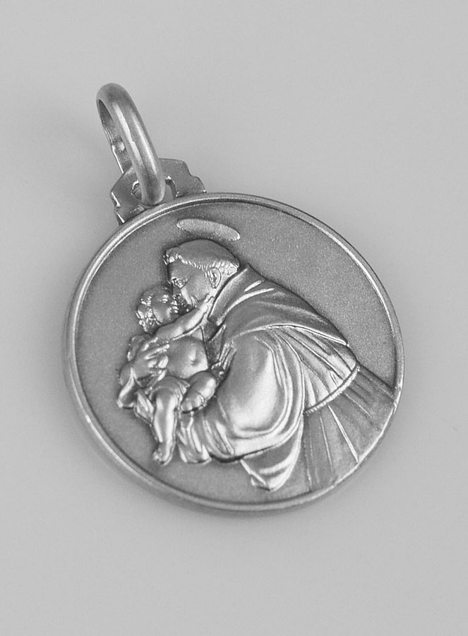 Médaille Saint Antoine de Padoue en Argent Massif - 18mm (pic 3)
