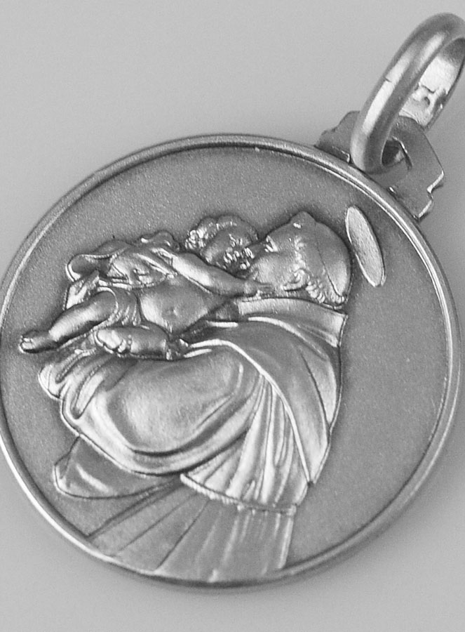 Médaille Saint Antoine de Padoue en Argent Massif - 18mm (pic 4)
