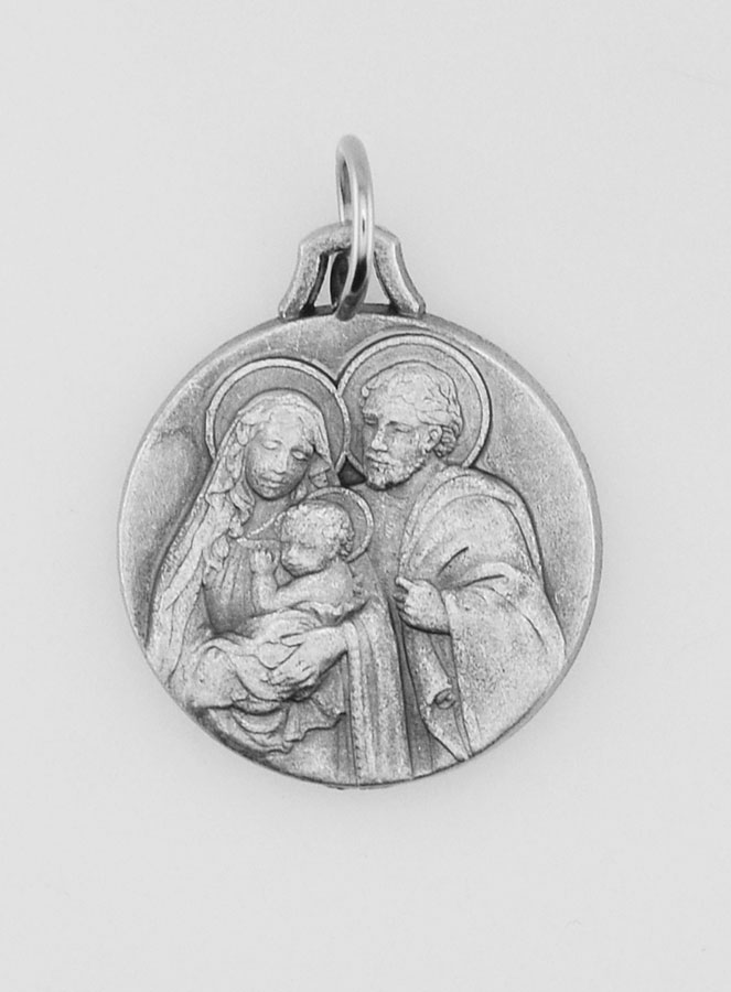 Médaille Sainte Famille en Métal Argenté - 18mm (pic 1)