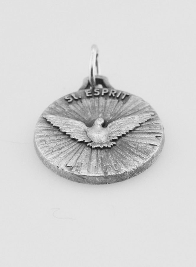 Médaille Saint Esprit en Métal Argenté - 18mm (pic 2)