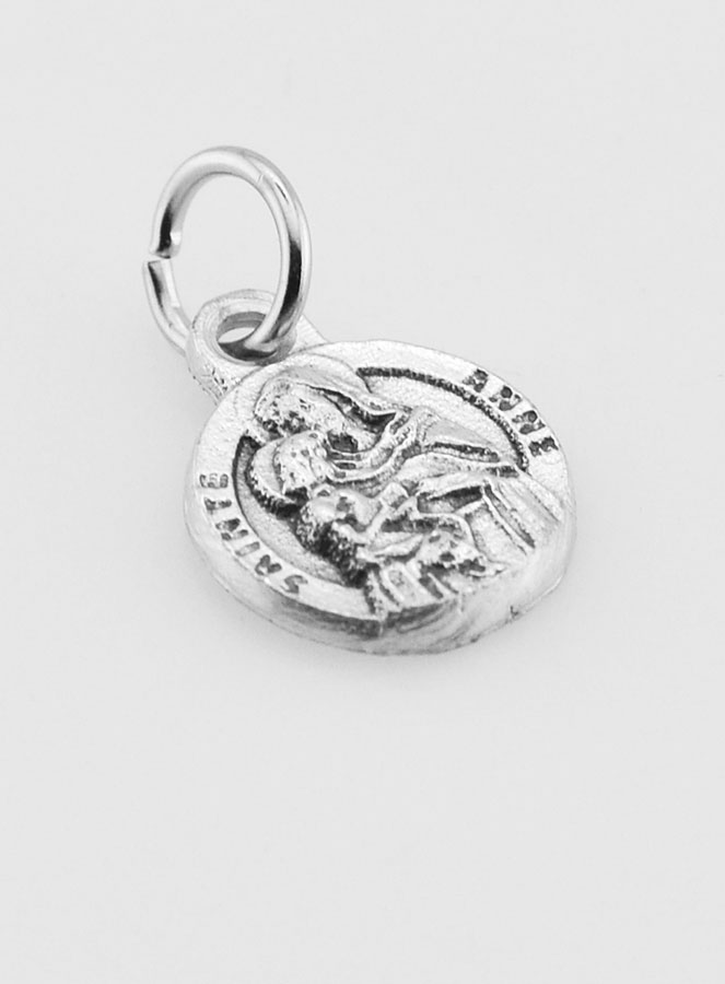 Médaille Sainte Anne en Métal Argenté - 12mm (pic 3)