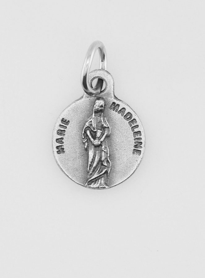 Médaille Sainte Marie-Madeleine en Métal Argenté - 12mm (pic 1)