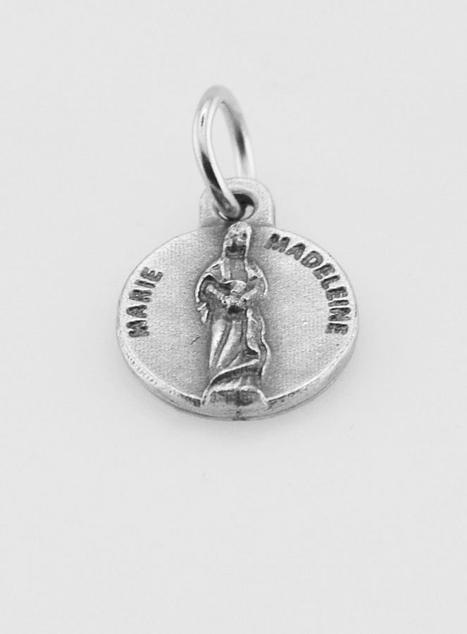 Médaille Sainte Marie-Madeleine en Métal Argenté - 12mm (pic 2)