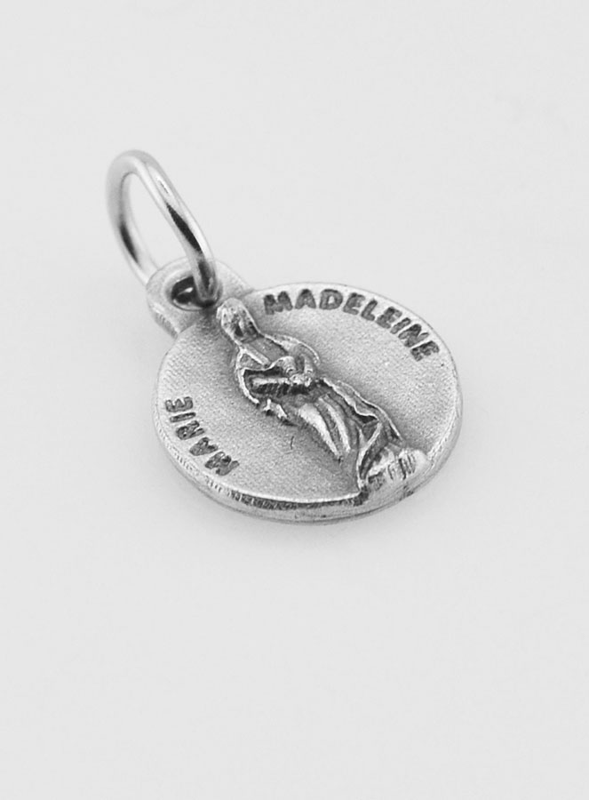 Médaille Sainte Marie-Madeleine en Métal Argenté - 12mm (pic 3)