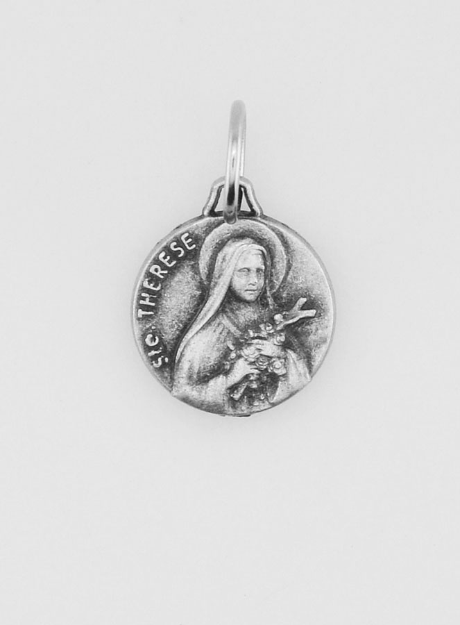 Médaille Sainte Thérèse en Métal Argenté - 12mm (pic 1)