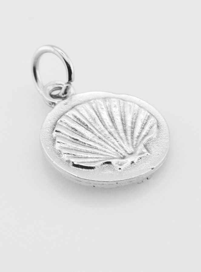 Médaille Saint Jacques en Métal Argenté - 14mm (pic 4)