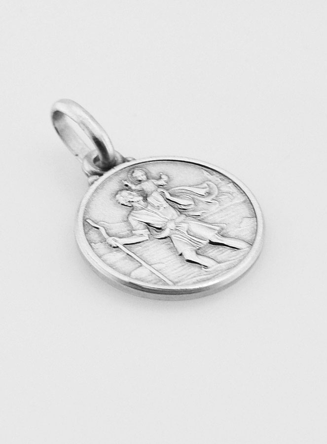 Médaille Saint Christophe en Argent Massif - 14mm (pic 3)