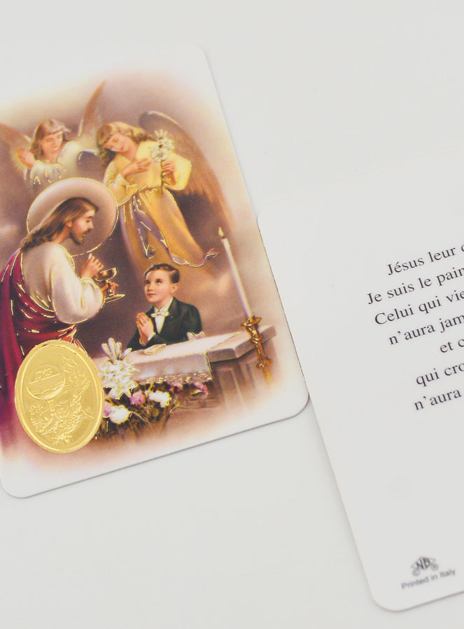 Carte de Prière Médaille Première Communion Garçon (pic 3)