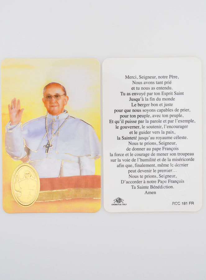 Carte de Prière Médaille Pape François (pic 3)