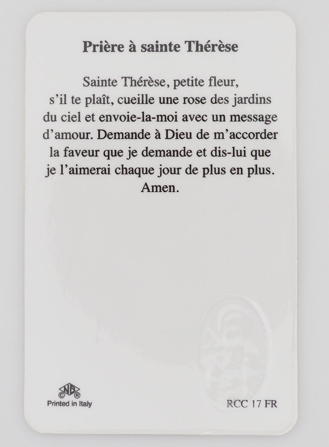 Carte de Prière Médaille Sainte Thérèse (pic 2)