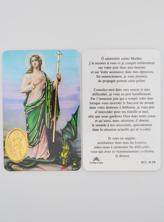 Carte de Prière Médaille Sainte Marthe (pic 3)