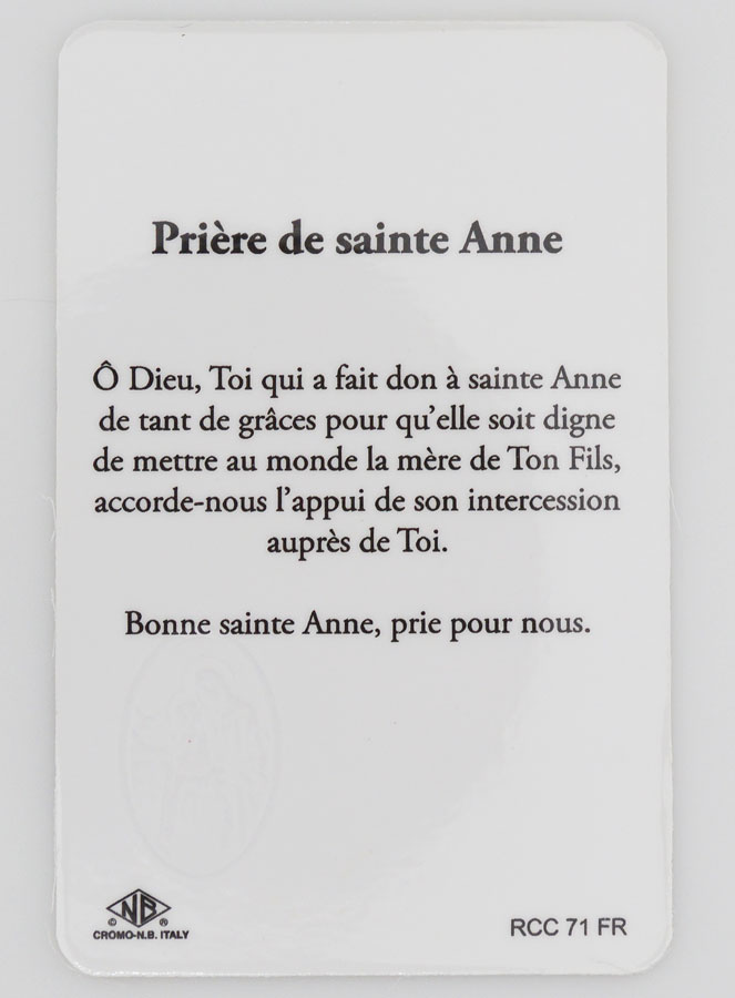 Carte de Prière Médaille Sainte Anne (pic 2)
