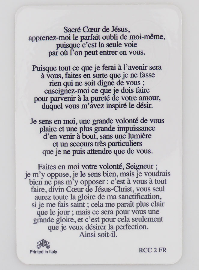 Carte de Prière Médaille Sacré Coeur de Jésus (pic 2)