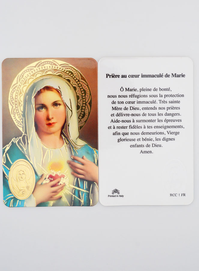 Carte de Prière Médaille Sacré Coeur de Marie (pic 3)