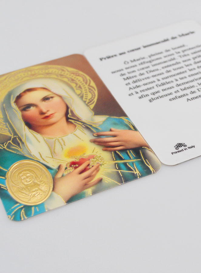 Carte de Prière Médaille Sacré Coeur de Marie (pic 4)