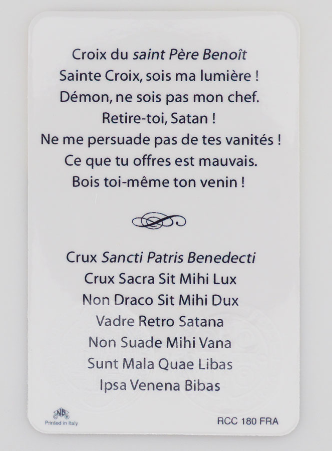 Carte de Prière Médaille Saint Benoît (pic 2)