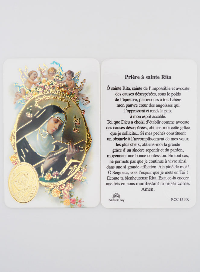 Carte de Prière Médaille Sainte Rita (pic 3)
