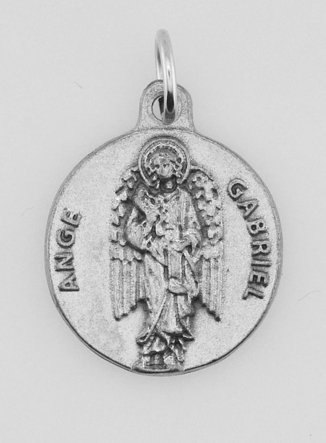 Médaille Ange gardien Protecteur en Métal Argenté - 18mm (pic 4)