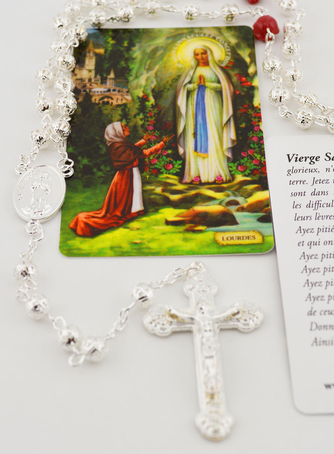 Chapelet de Lourdes en Perle Ajourées et Rose (pic 3)