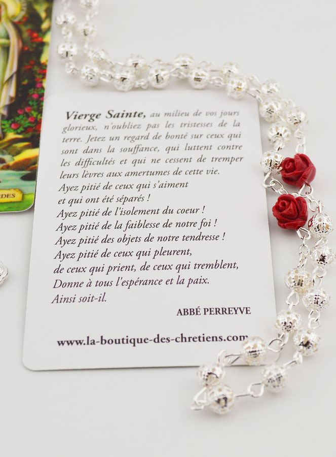 Chapelet de Lourdes en Perle Ajourées et Rose (pic 4)