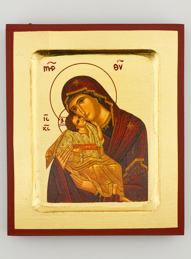 Icône Vierge de Tendresse - Feuille d'Or - 12 cm (pic 1)