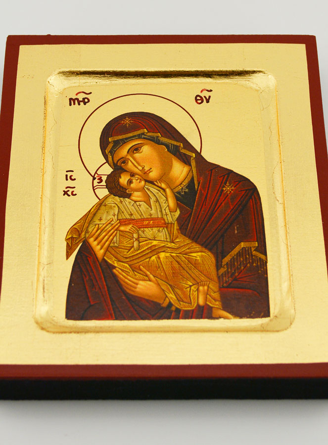 Icône Vierge de Tendresse - Feuille d'Or - 12 cm (pic 2)