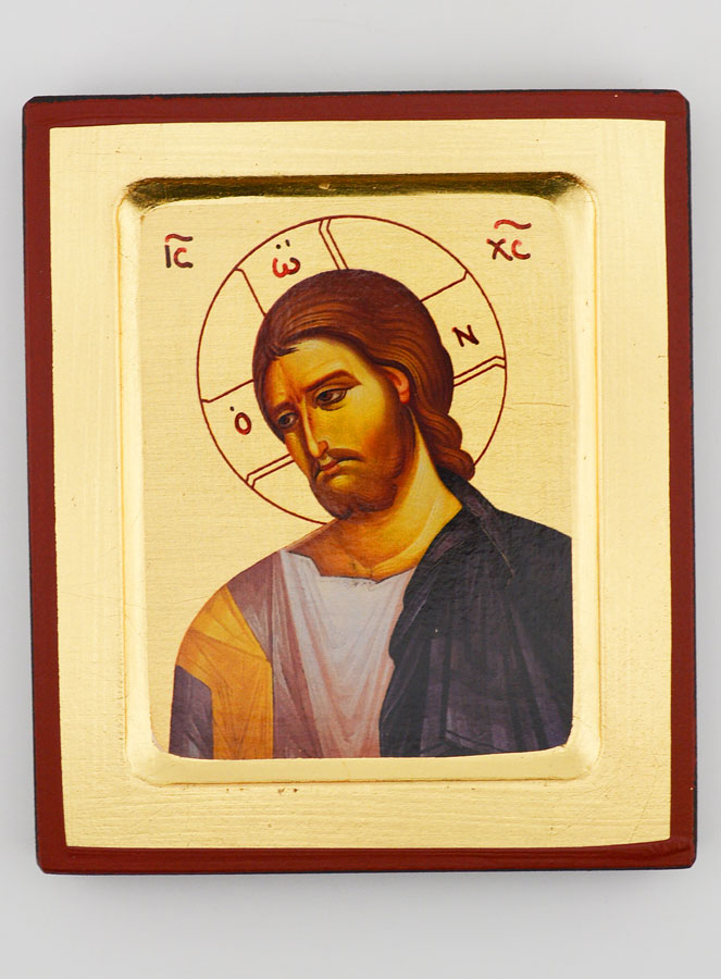 Icône du Christ Miséricordieux - Feuille d'Or - 12 cm (pic 1)