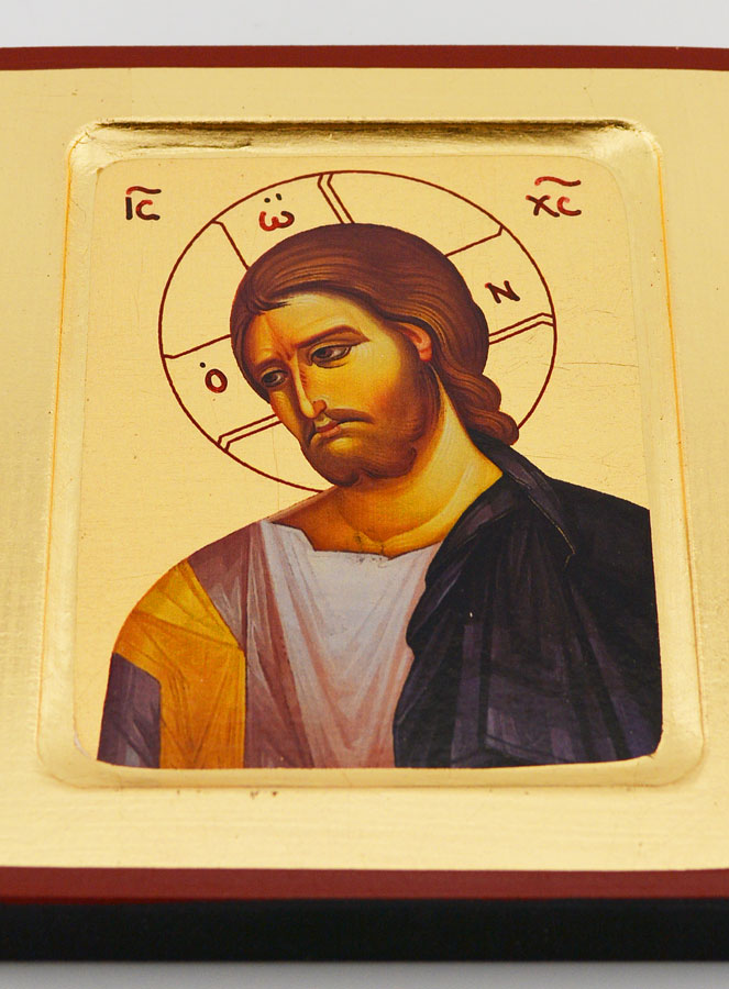 Icône du Christ Miséricordieux - Feuille d'Or - 12 cm (pic 2)