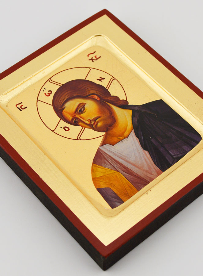 Icône du Christ Miséricordieux - Feuille d'Or - 12 cm (pic 3)