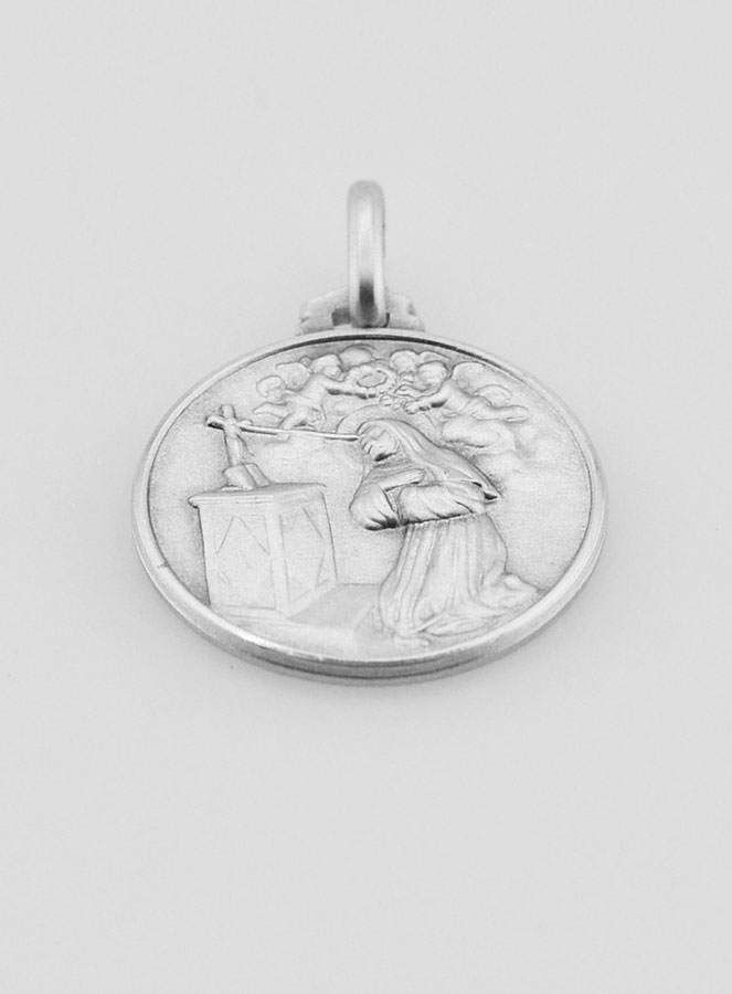 Médaille Sainte Rita en Argent Massif - 18mm (pic 2)