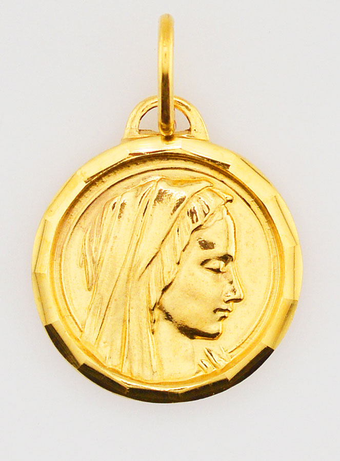 Médaille Profil Sainte Vierge Marie Dorée - 20mm (pic 1)