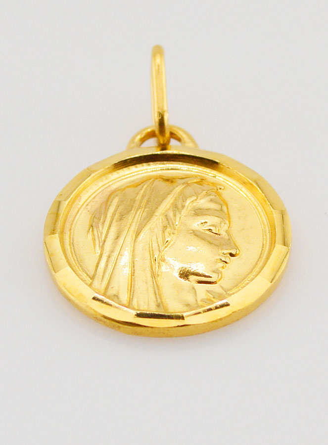 Médaille Profil Sainte Vierge Marie Dorée - 20mm (pic 2)