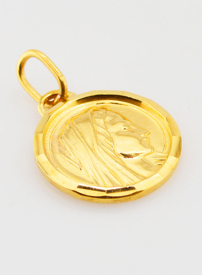 Médaille Profil Sainte Vierge Marie Dorée - 20mm (pic 3)